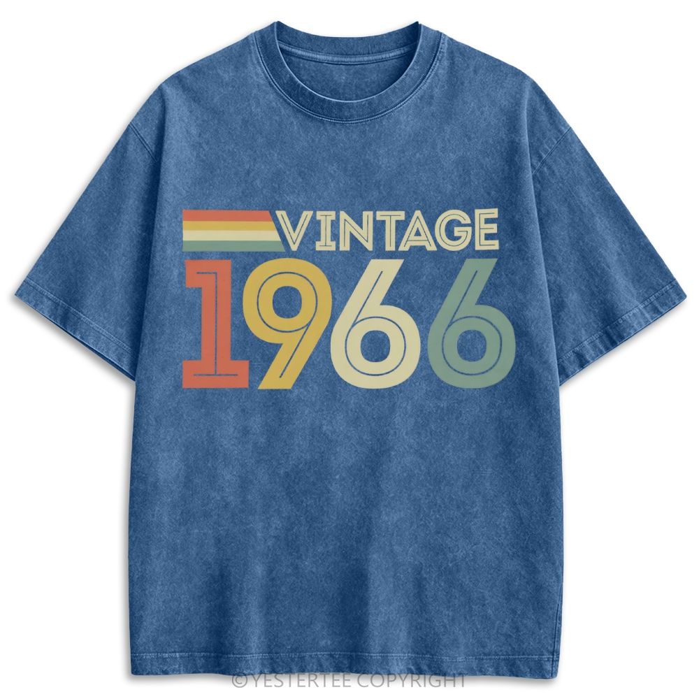 1966 Color Stripe Retro Washed T-shirt