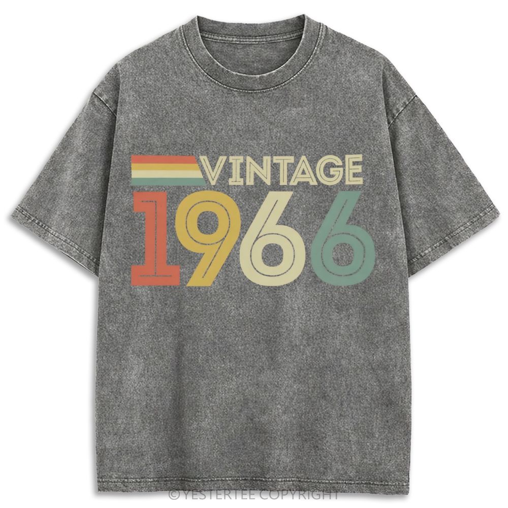 1966 Color Stripe Retro Washed T-shirt