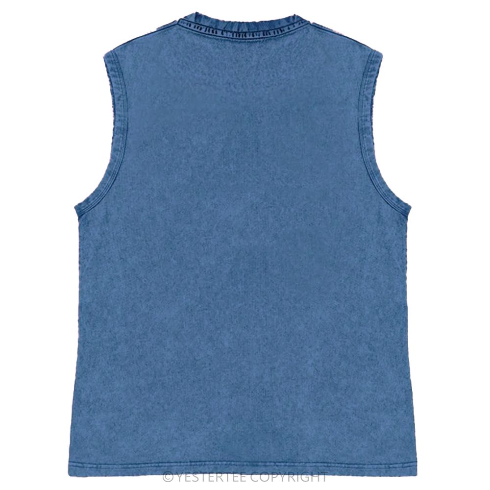 Unisex Printed Washed Tank Top 2607004634