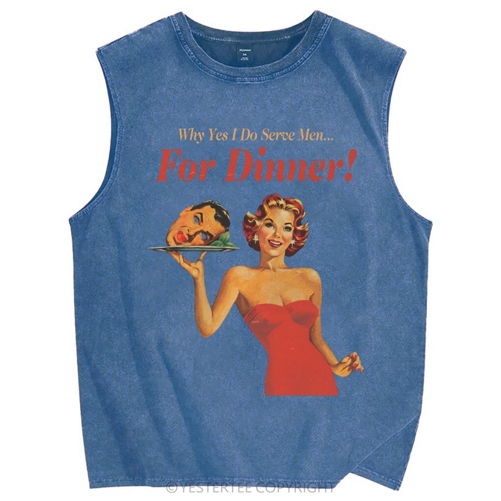 Retro-Pop Humor Slogans Washed Tank Top 