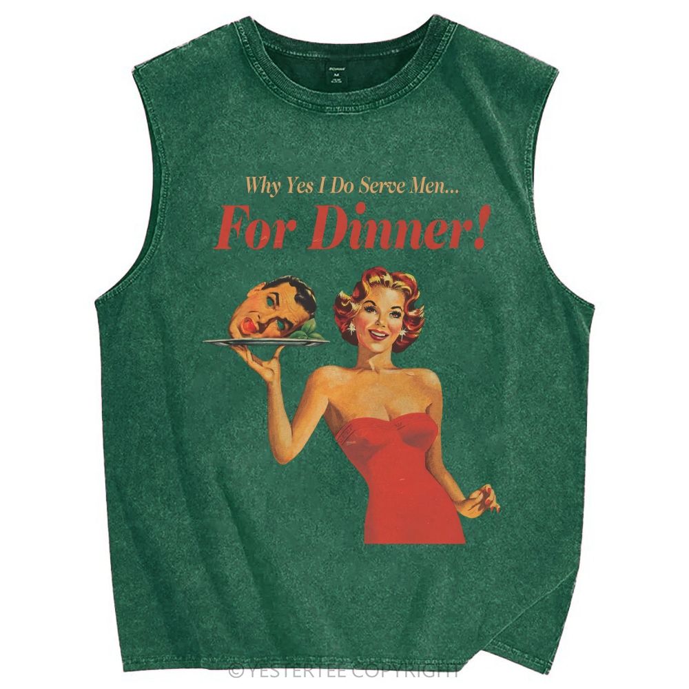 Retro-Pop Humor Slogans Washed Tank Top 