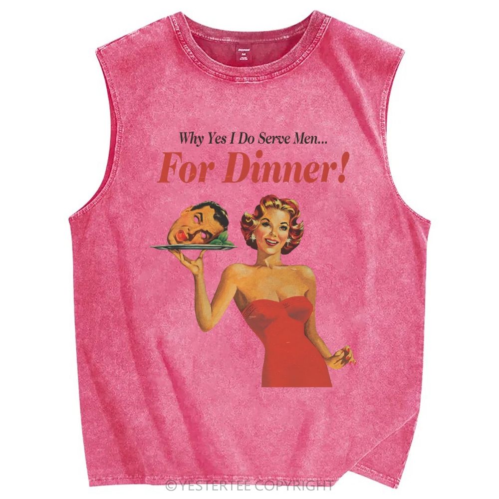 Retro-Pop Humor Slogans Washed Tank Top 