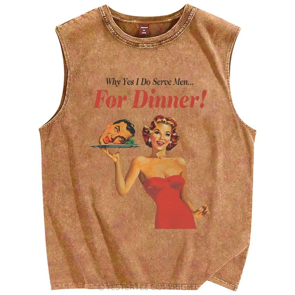 Retro-Pop Humor Slogans Washed Tank Top 