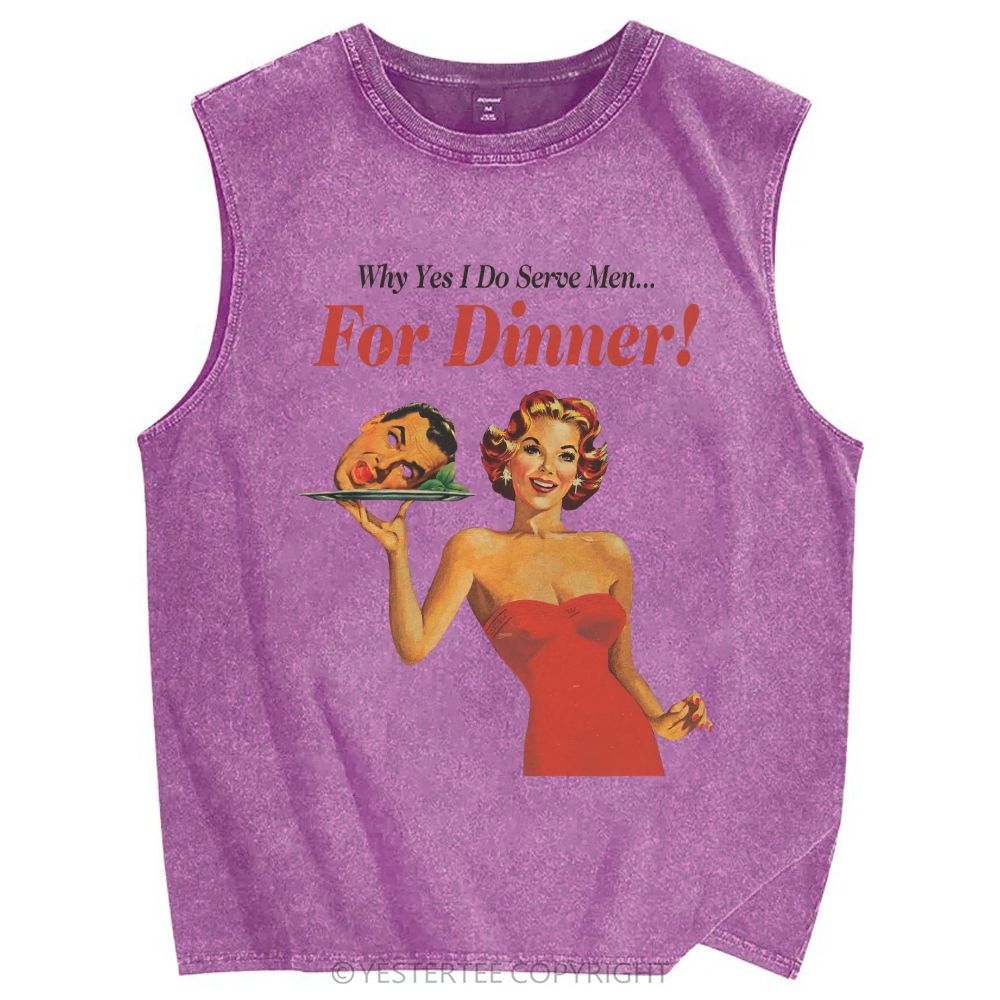Retro-Pop Humor Slogans Washed Tank Top 