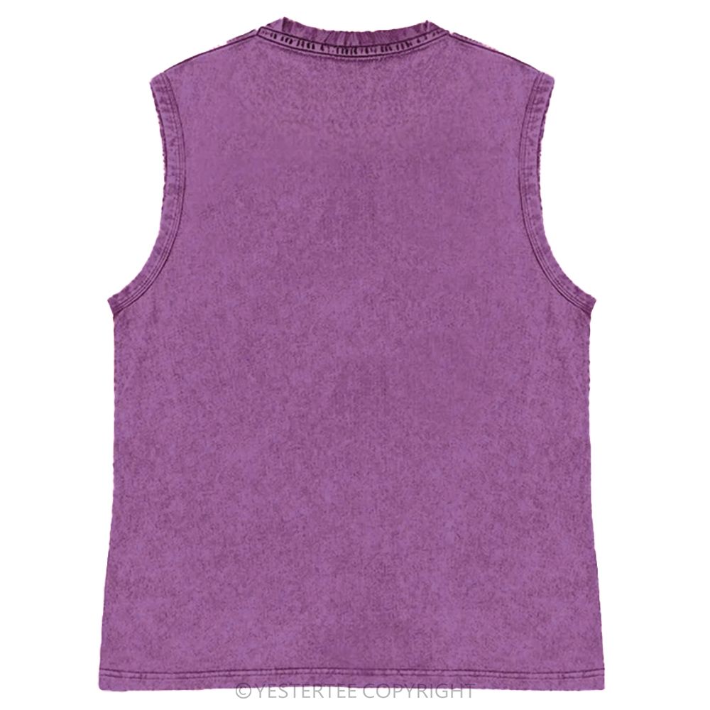 Unisex Printed Washed Tank Top 2607010682