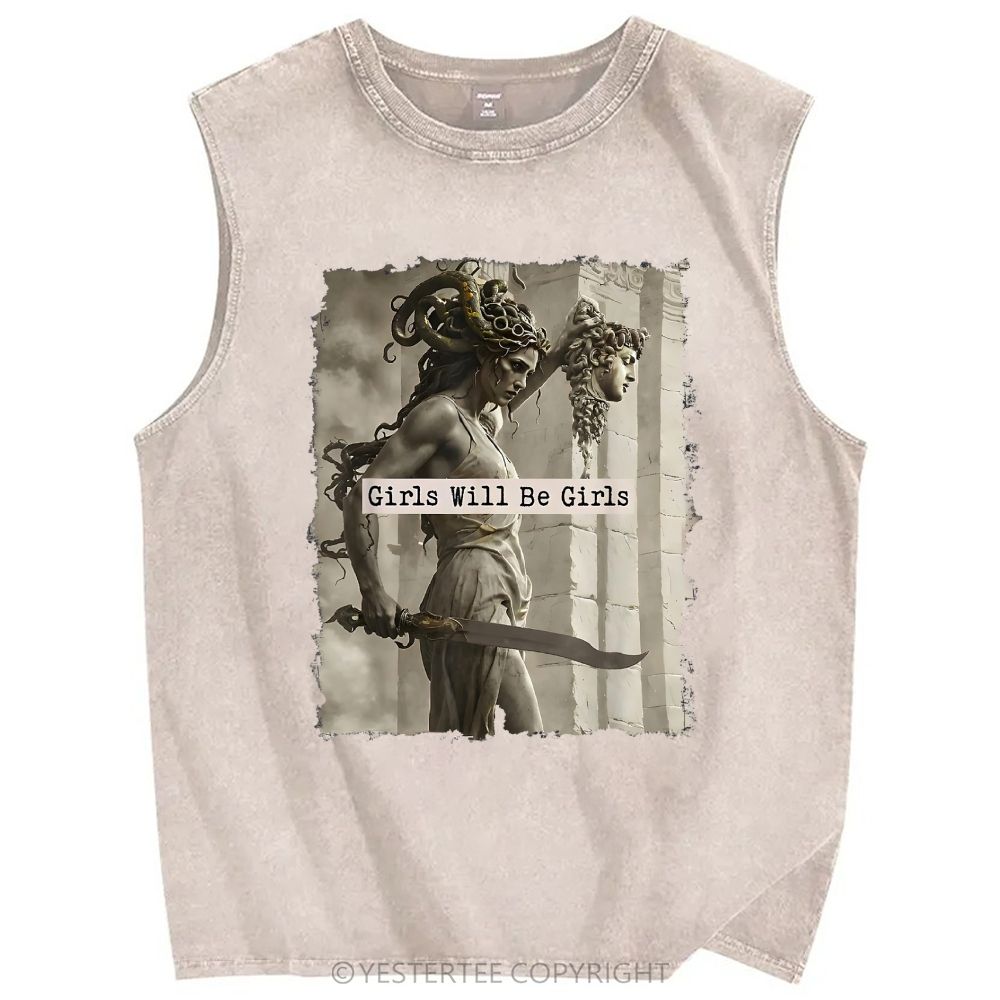 Girls Will Be Girls Medusa Washed Tank Top 
