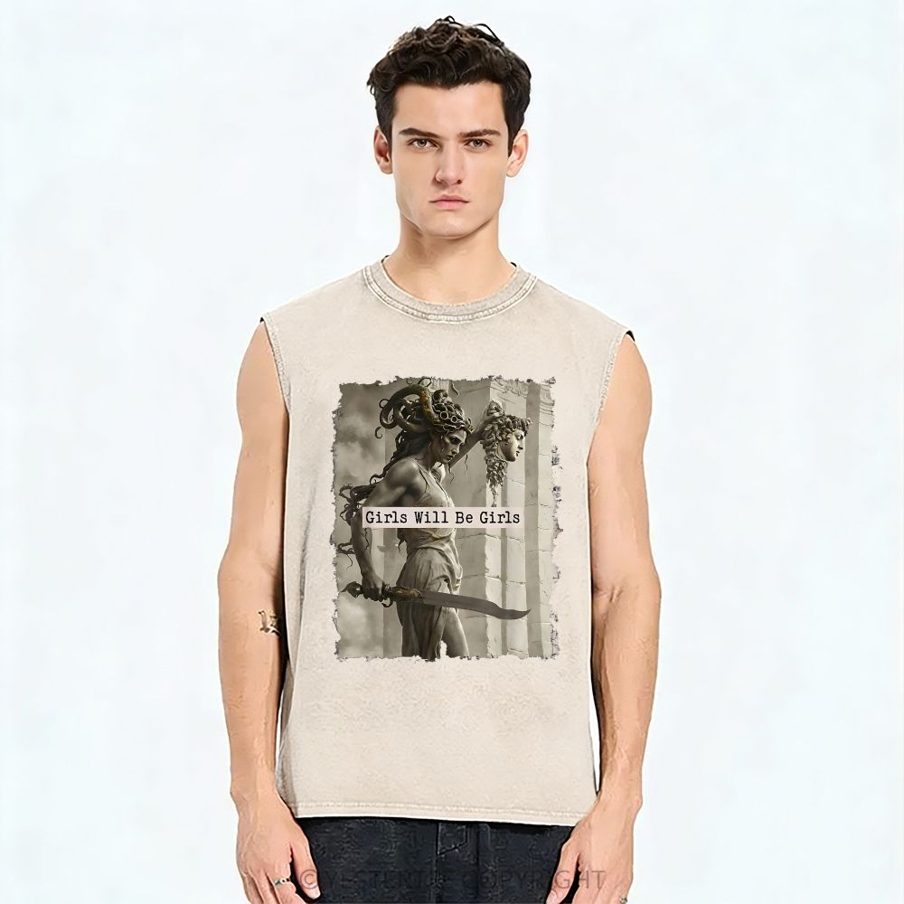 Girls Will Be Girls Medusa Washed Tank Top 