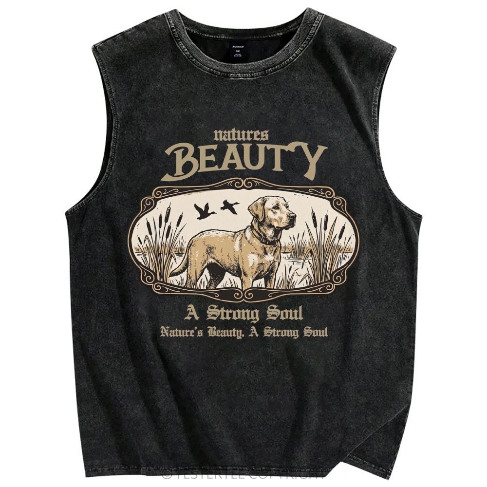 Unisex Printed Washed Tank Top 2607004595