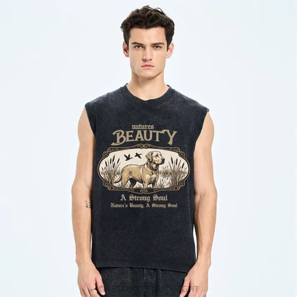 Unisex Printed Washed Tank Top 2607004595