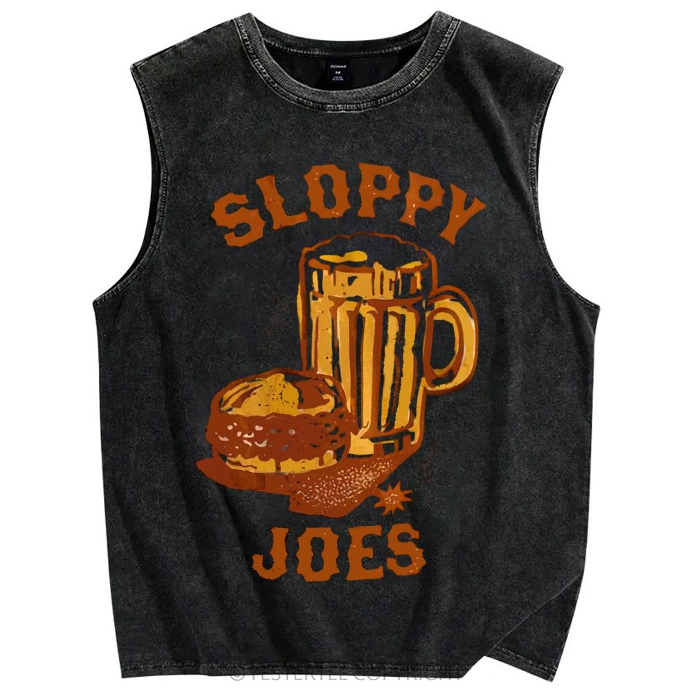 Unisex Printed Washed Tank Top 2607004597