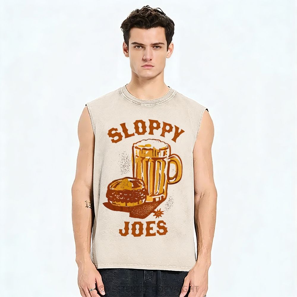 Unisex Printed Washed Tank Top 2607004597