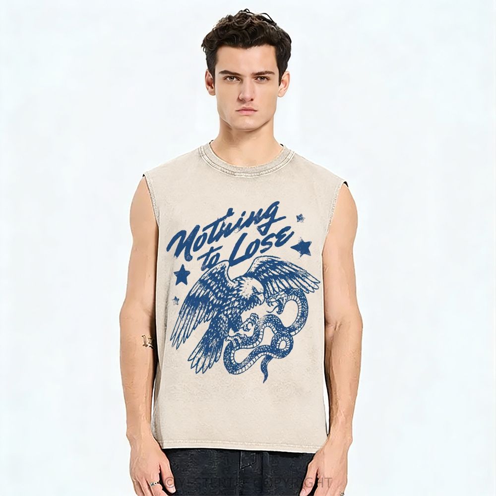Unisex Printed Washed Tank Top 2607004599