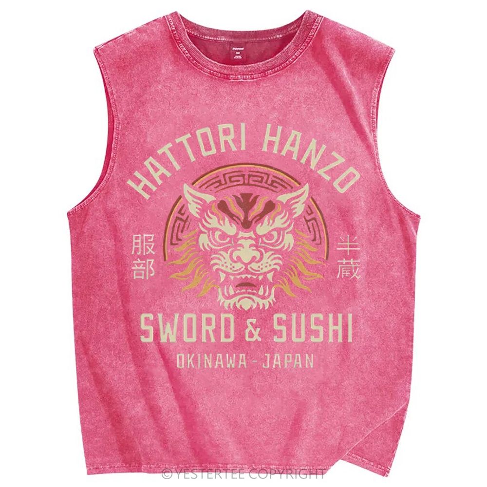 Unisex Printed Washed Tank Top 2607004633