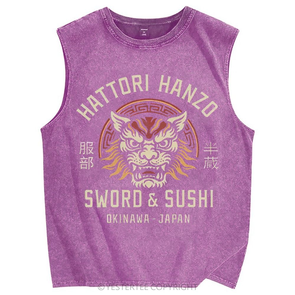 Unisex Printed Washed Tank Top 2607004633
