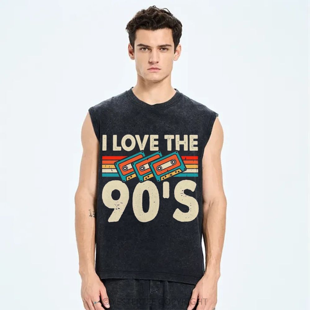 Unisex Printed Washed Tank Top 2607004634