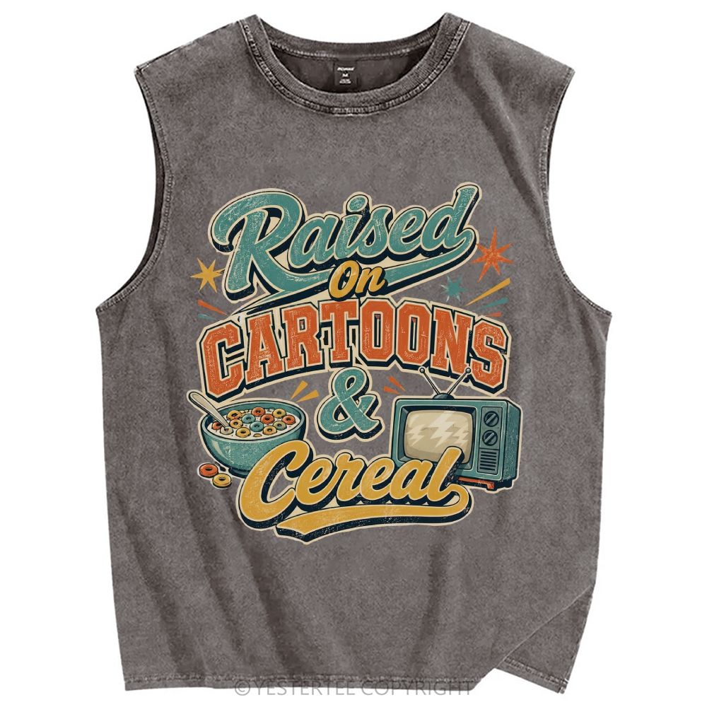 Unisex Printed Washed Tank Top 2607004641