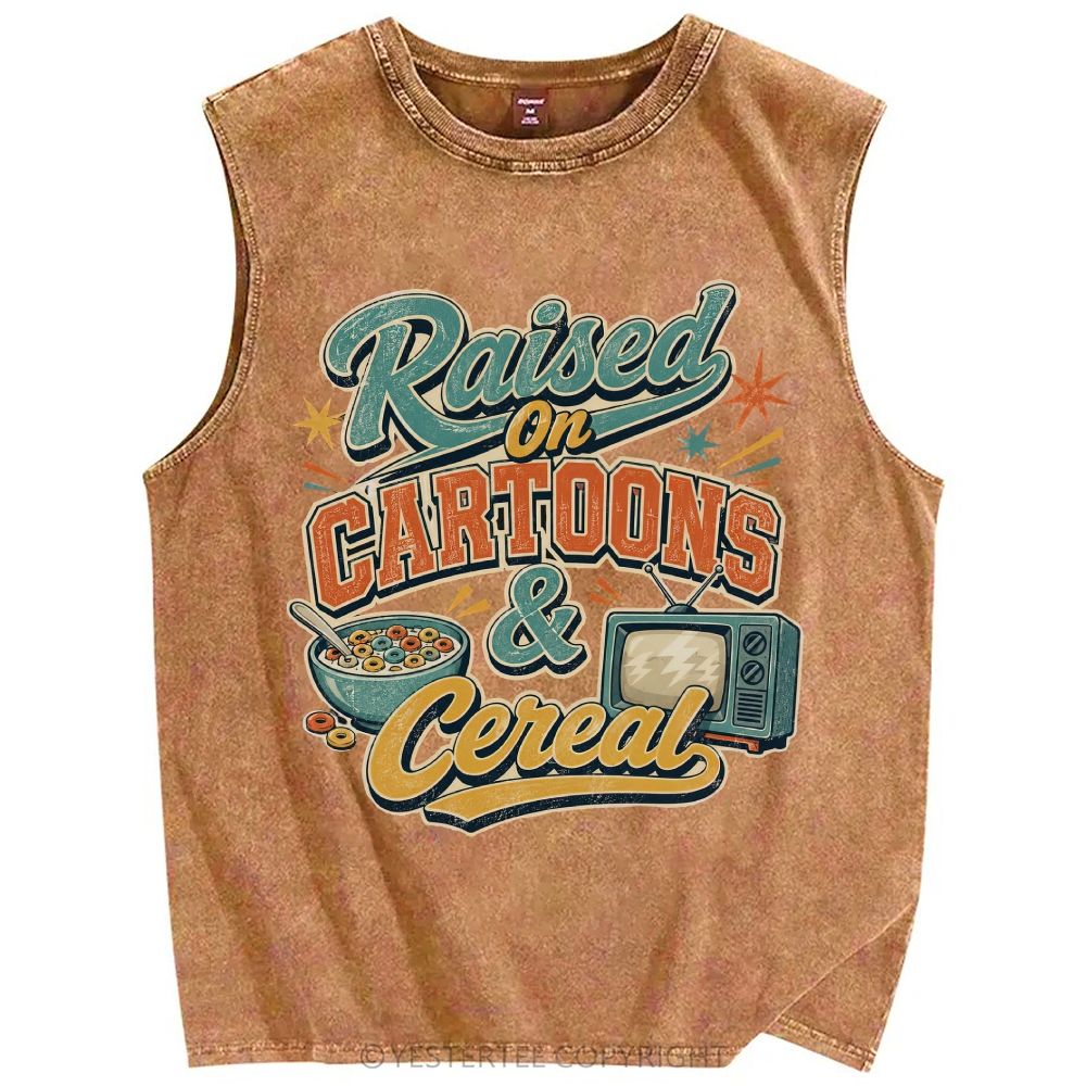 Unisex Printed Washed Tank Top 2607004641