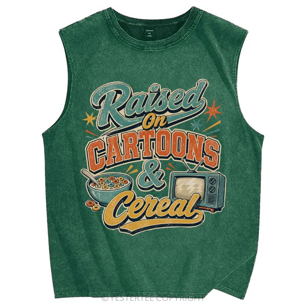 Unisex Printed Washed Tank Top 2607004641