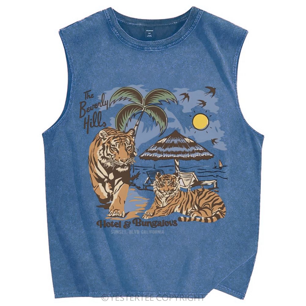 Unisex Printed Washed Tank Top 2607004643