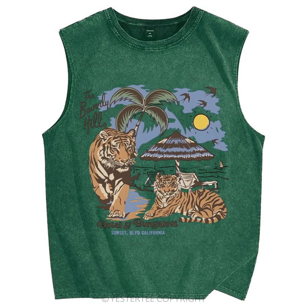 Unisex Printed Washed Tank Top 2607004643