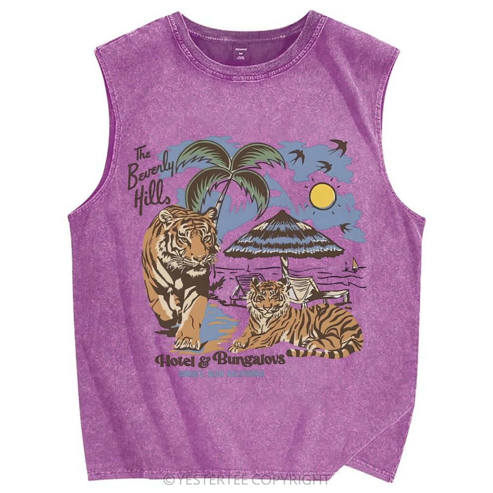 Unisex Printed Washed Tank Top 2607004643