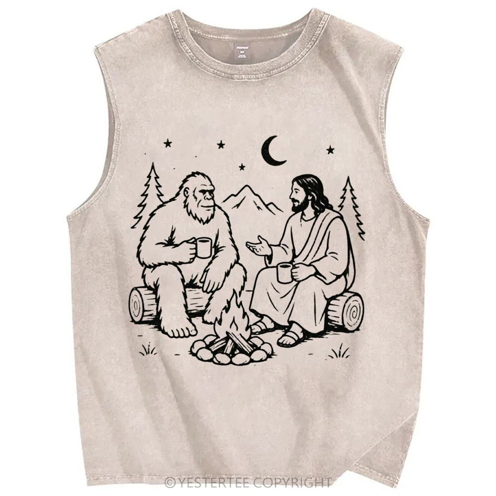 Unisex Printed Washed Tank Top 2607010682