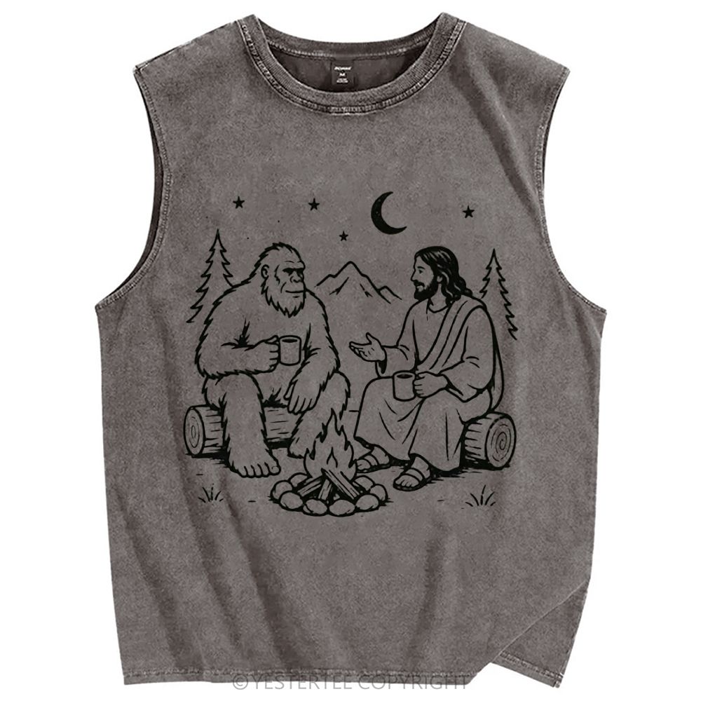 Unisex Printed Washed Tank Top 2607010682