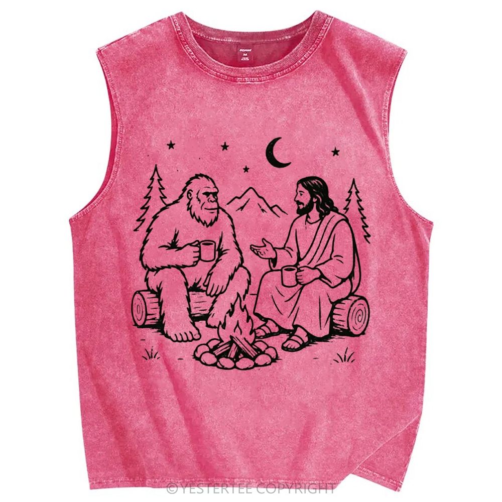 Unisex Printed Washed Tank Top 2607010682