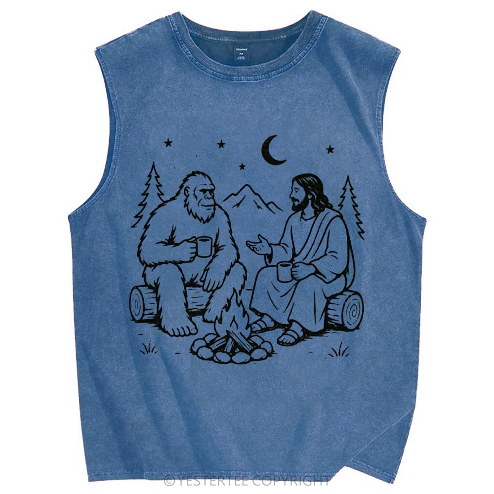 Unisex Printed Washed Tank Top 2607010682