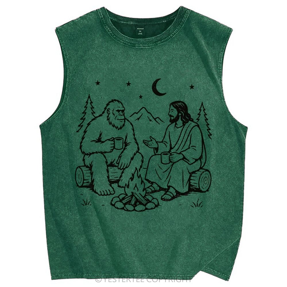 Unisex Printed Washed Tank Top 2607010682