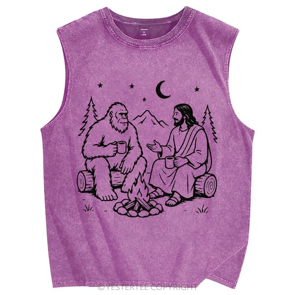 Unisex Printed Washed Tank Top 2607010682