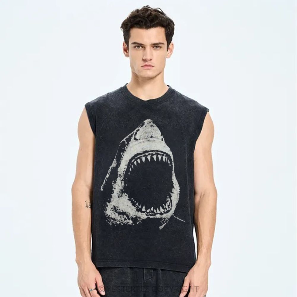 Unisex Printed Washed Tank Top 2607010683