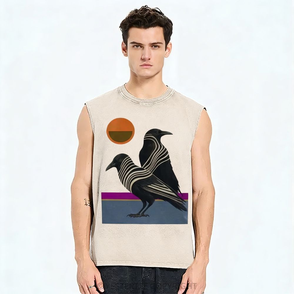 Unisex Printed Washed Tank Top 2607010685