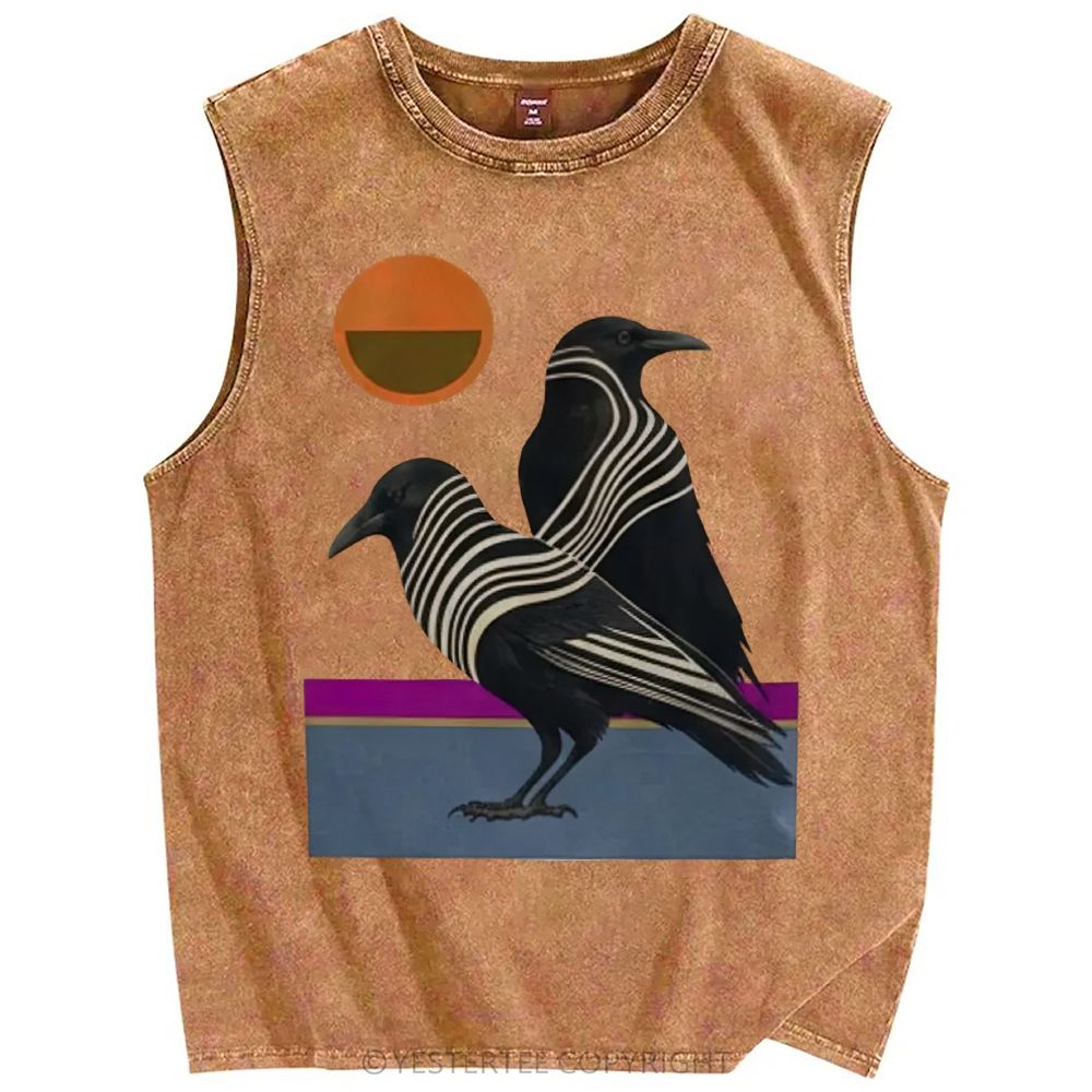 Unisex Printed Washed Tank Top 2607010685