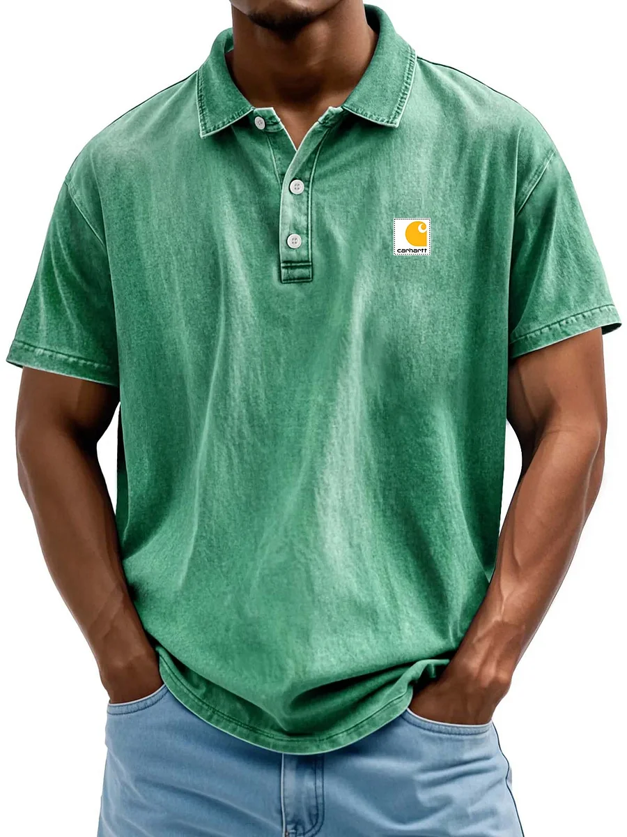 Men's Retro Casual Washed Distressed Cotton Lapel Shirt