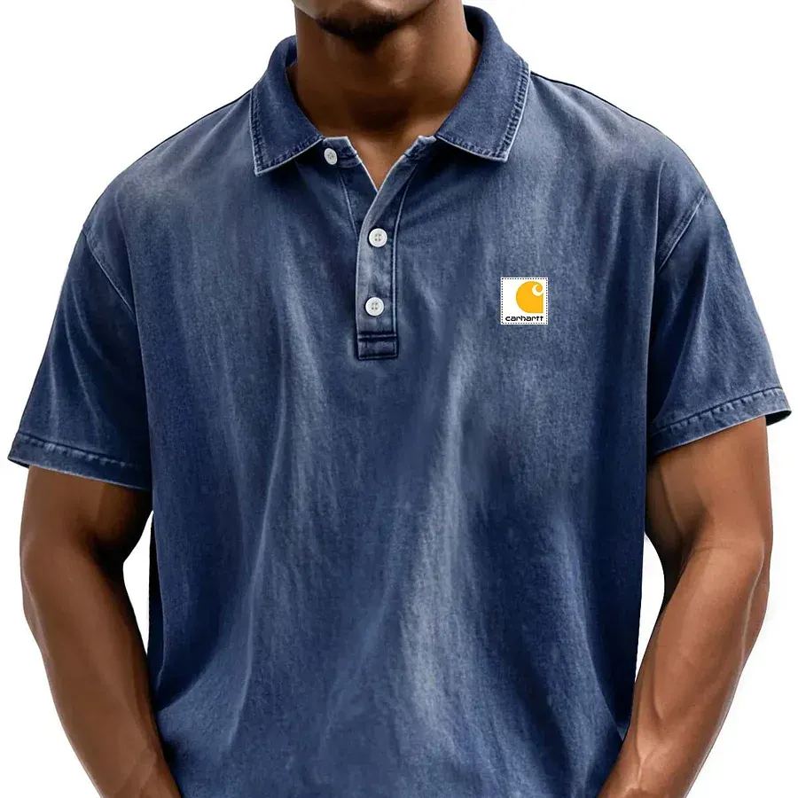 Men's Retro Casual Washed Distressed Cotton Lapel Shirt