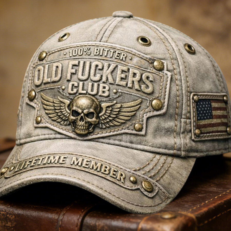 🏆Flash Sale 60% OFF  - ❤️Old Fuckers Club-Handmade Vintage Baseball Cap🎁-BUY 3 FREE SHIPPING