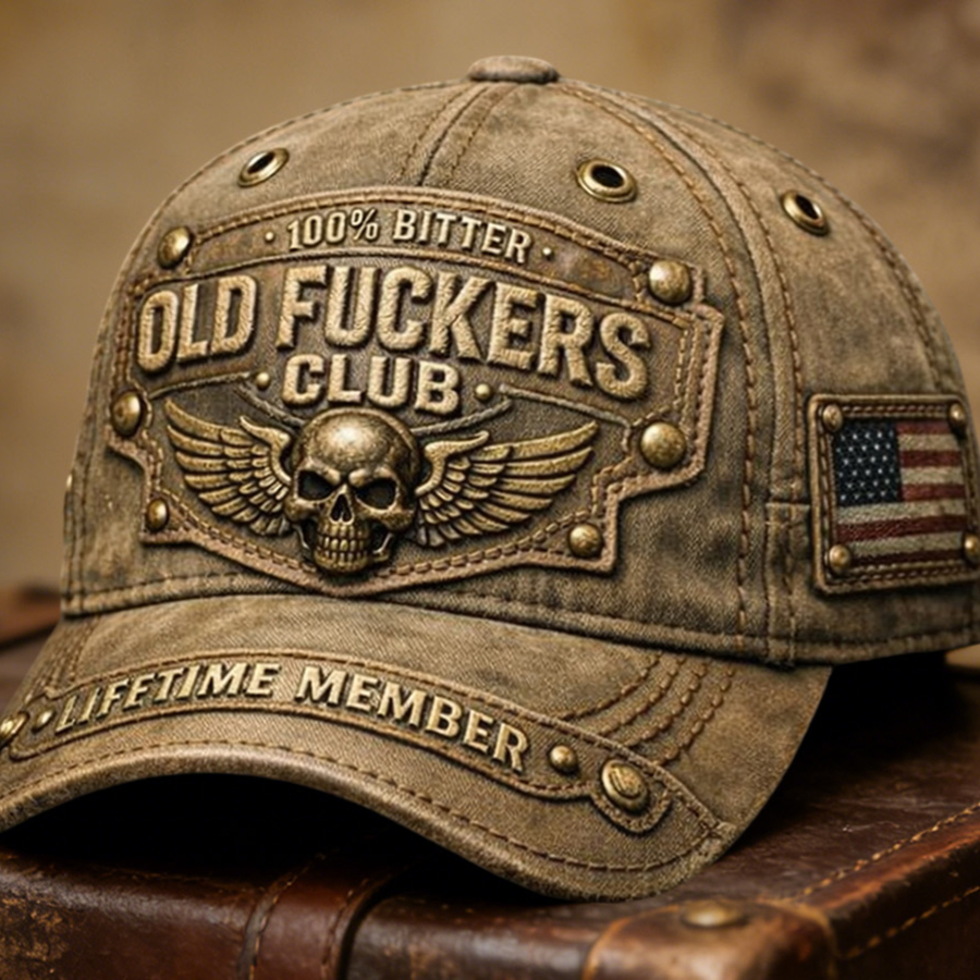 🏆Flash Sale 60% OFF  - ❤️Old Fuckers Club-Handmade Vintage Baseball Cap🎁-BUY 3 FREE SHIPPING