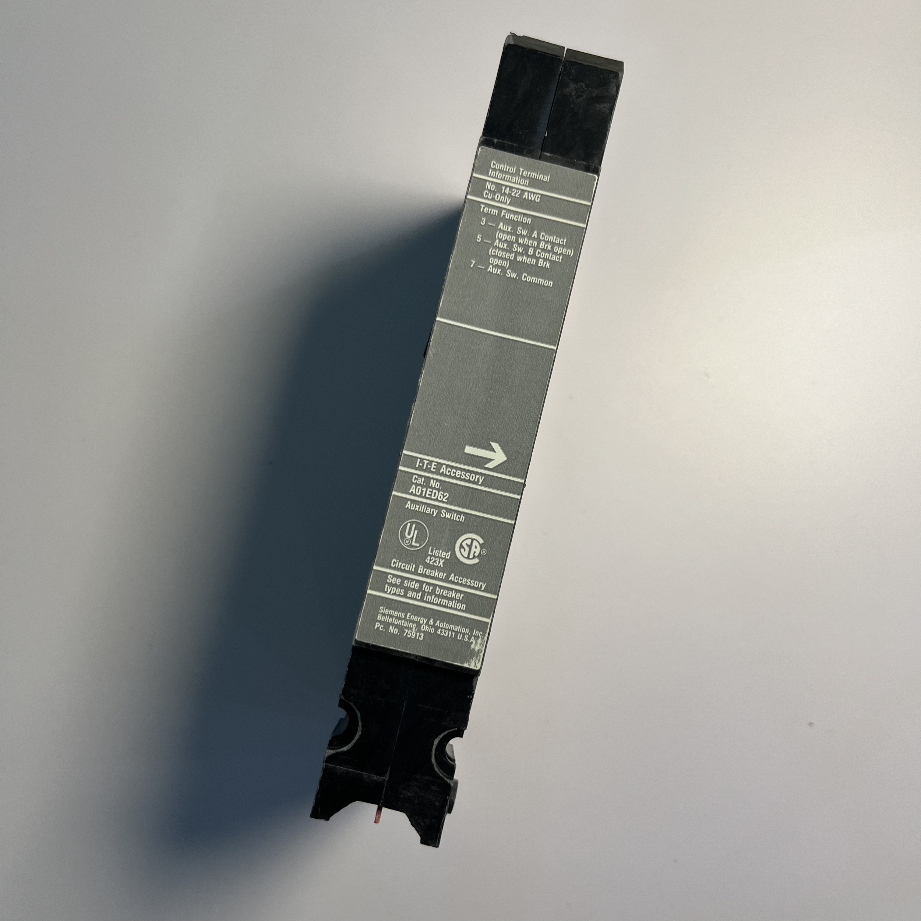A01ED62 ITE Siemens Circuit Breaker Auxiliary Switch 