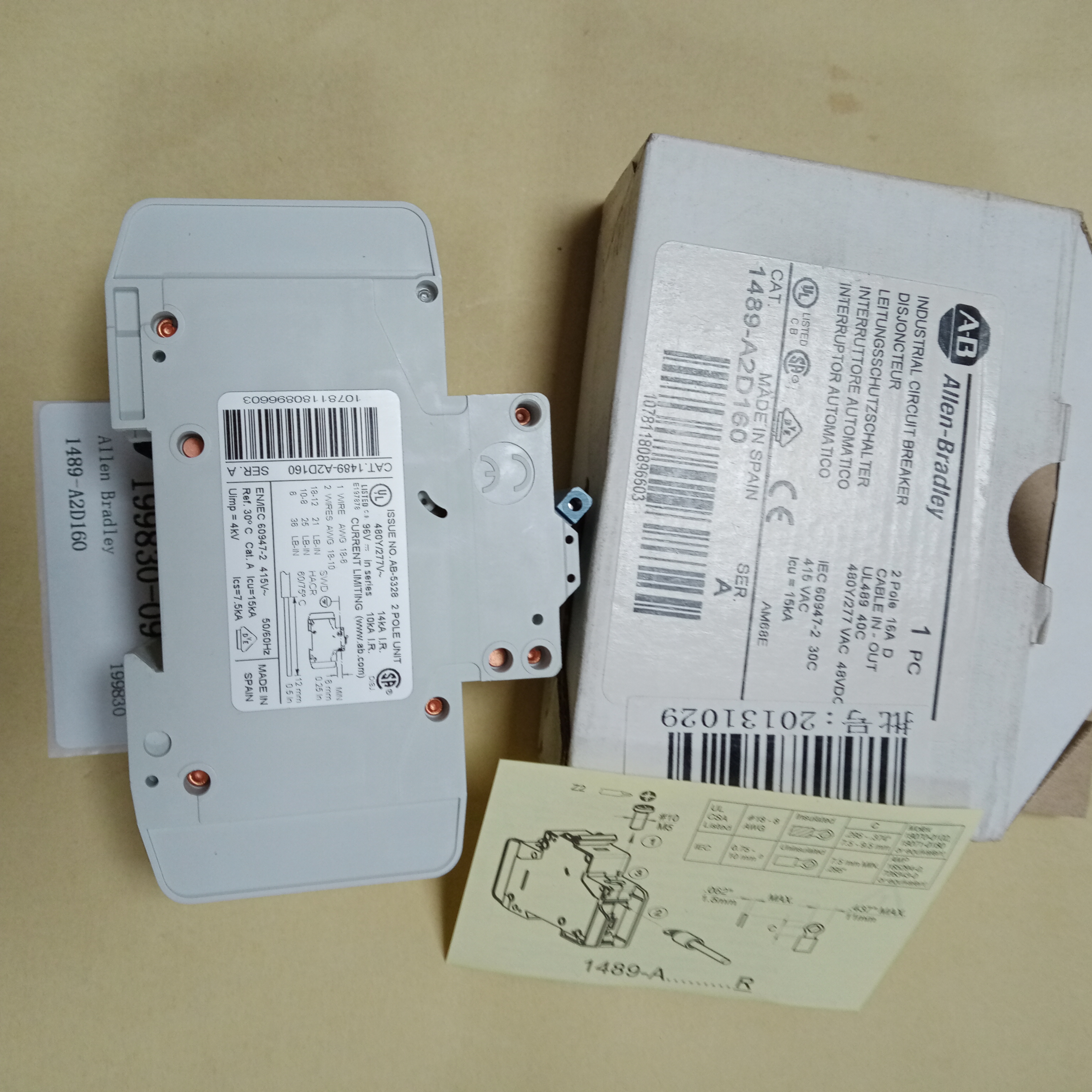 Allen Bradley A-B 1489-A2D160 Circuit Breaker New in Box