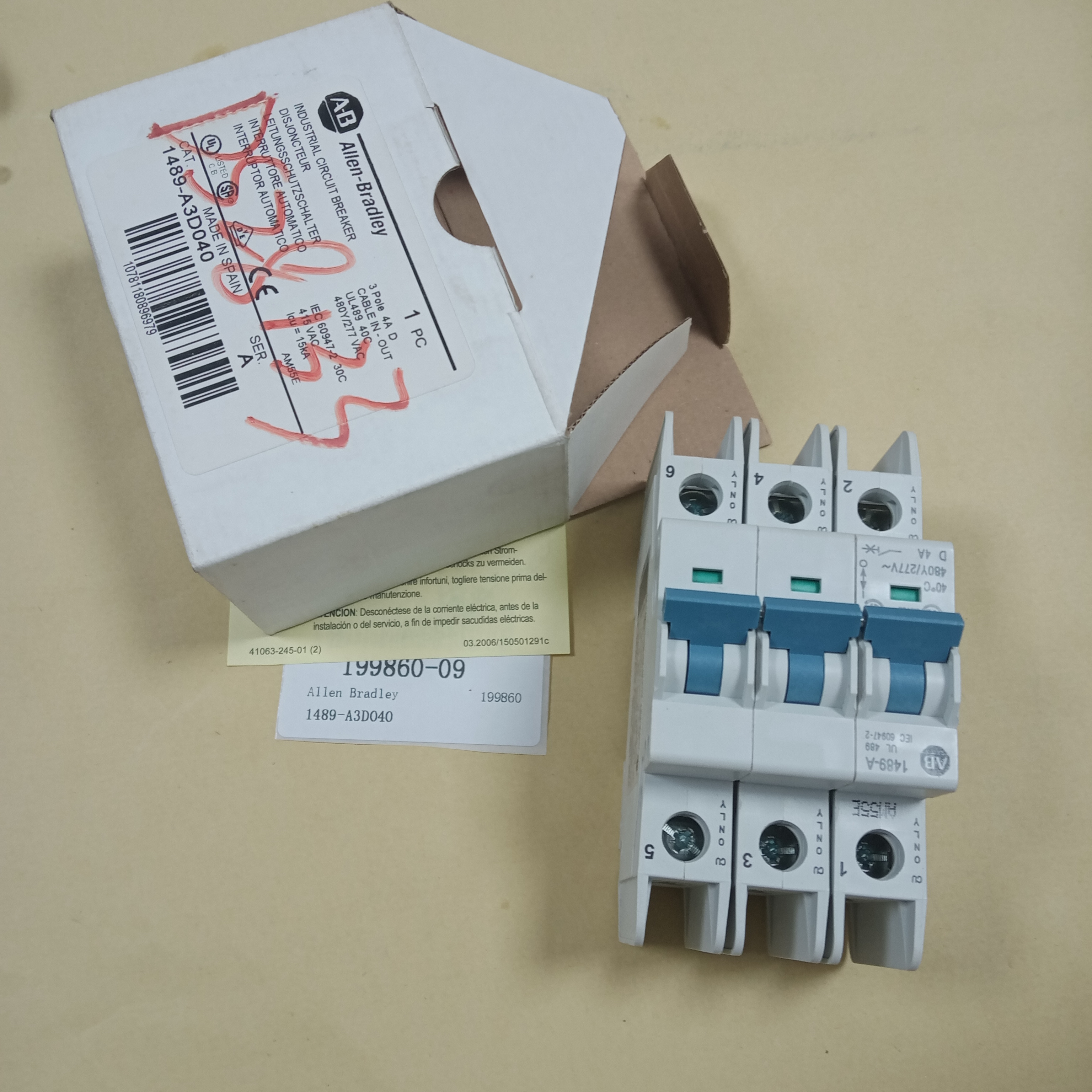 Allen Bradley A-B 1489-A3D040 Circuit Breaker New in Box