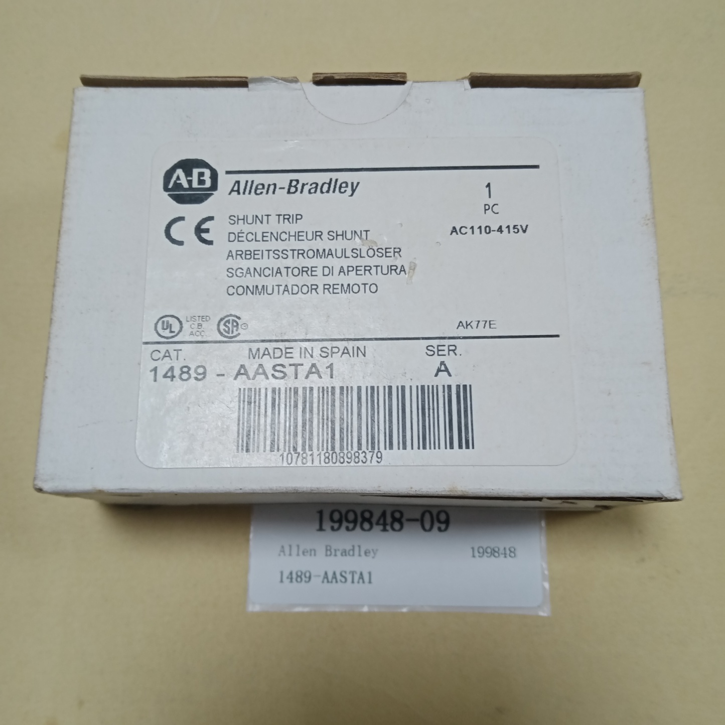 Allen Bradley A-B 1489-AASTA1 Circuit Breaker New in Box