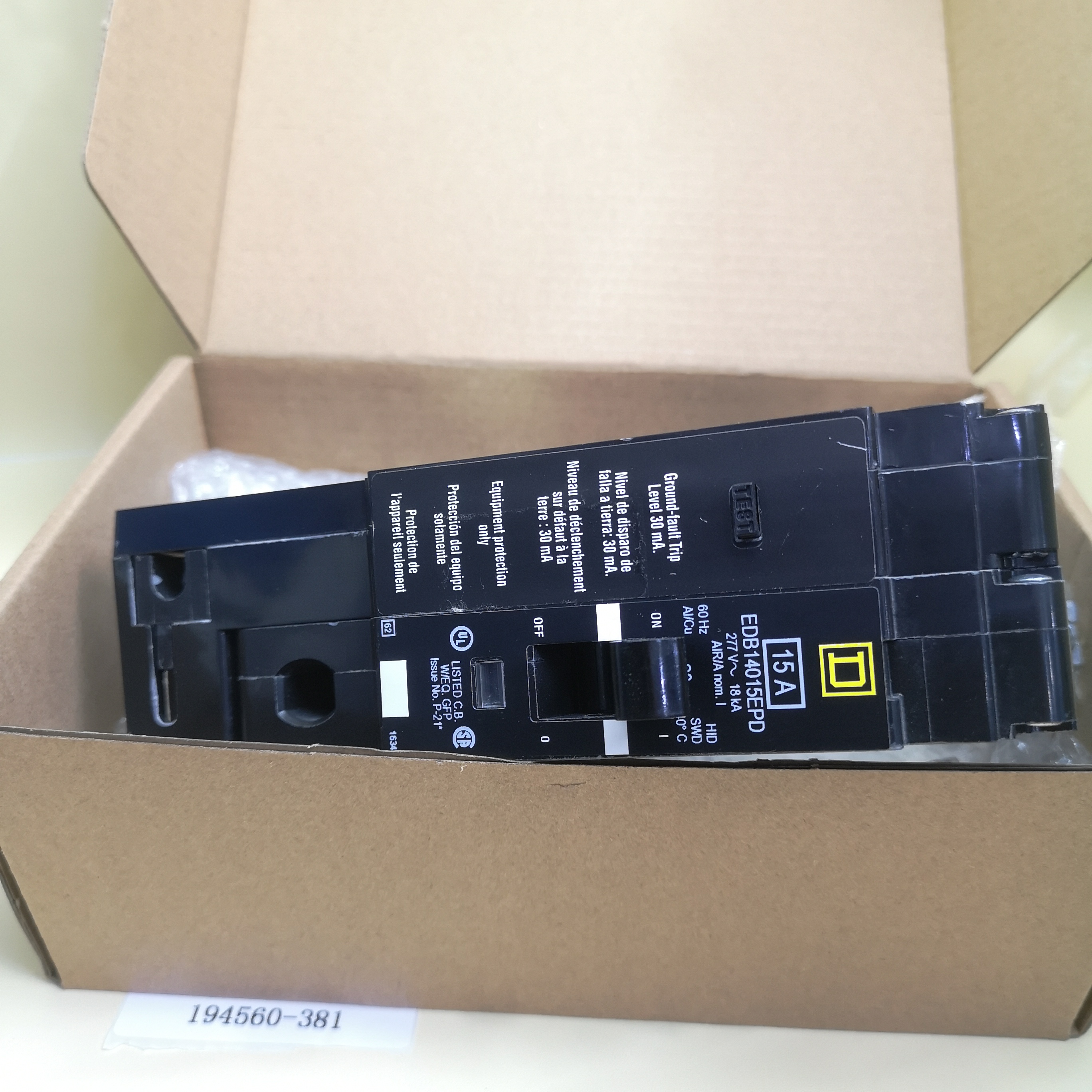 SQUARE D Circuit Breaker EGB14015EPD