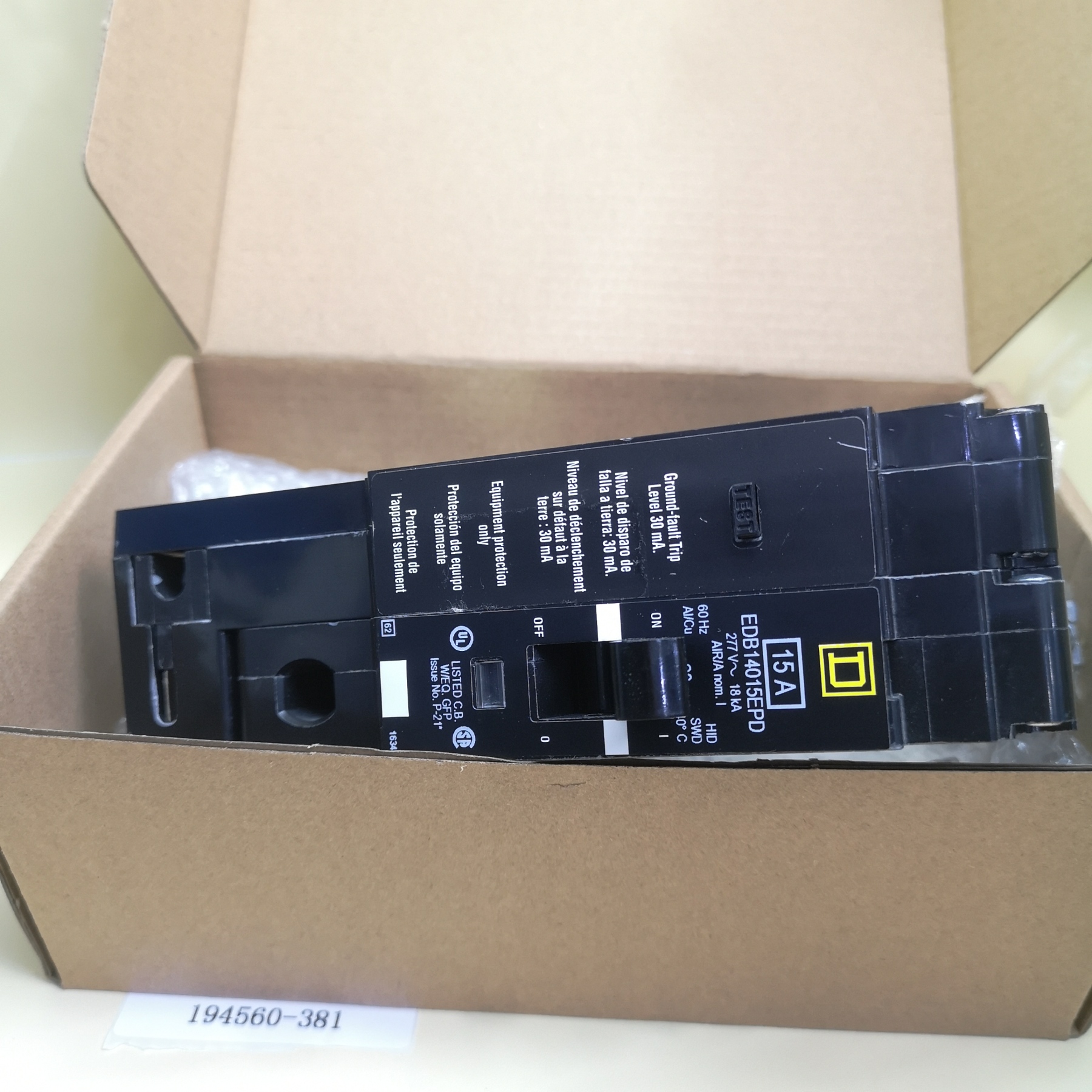 SQUARE D Circuit Breaker EGB14015EPD