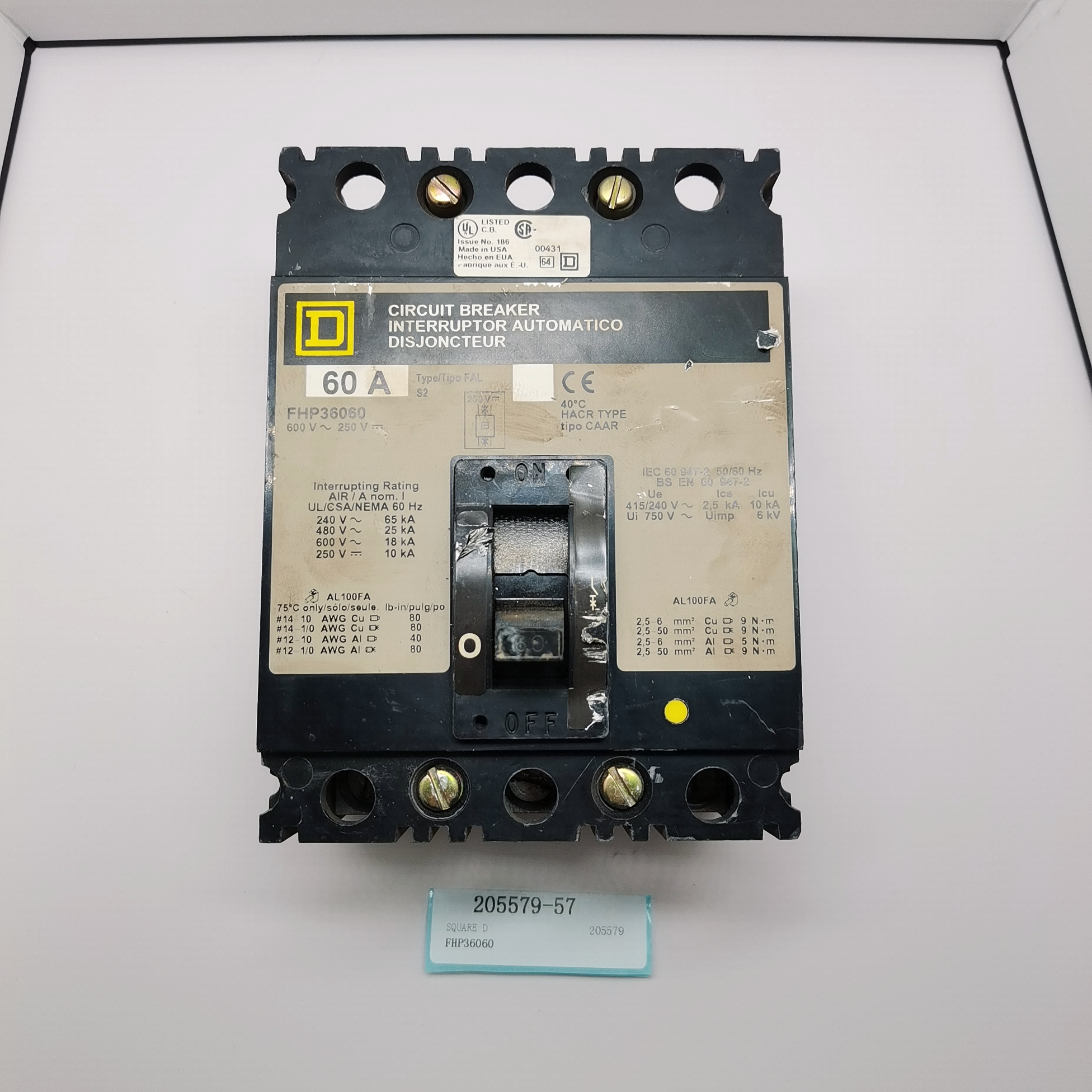SQUARE D Circuit Breaker FHP36060