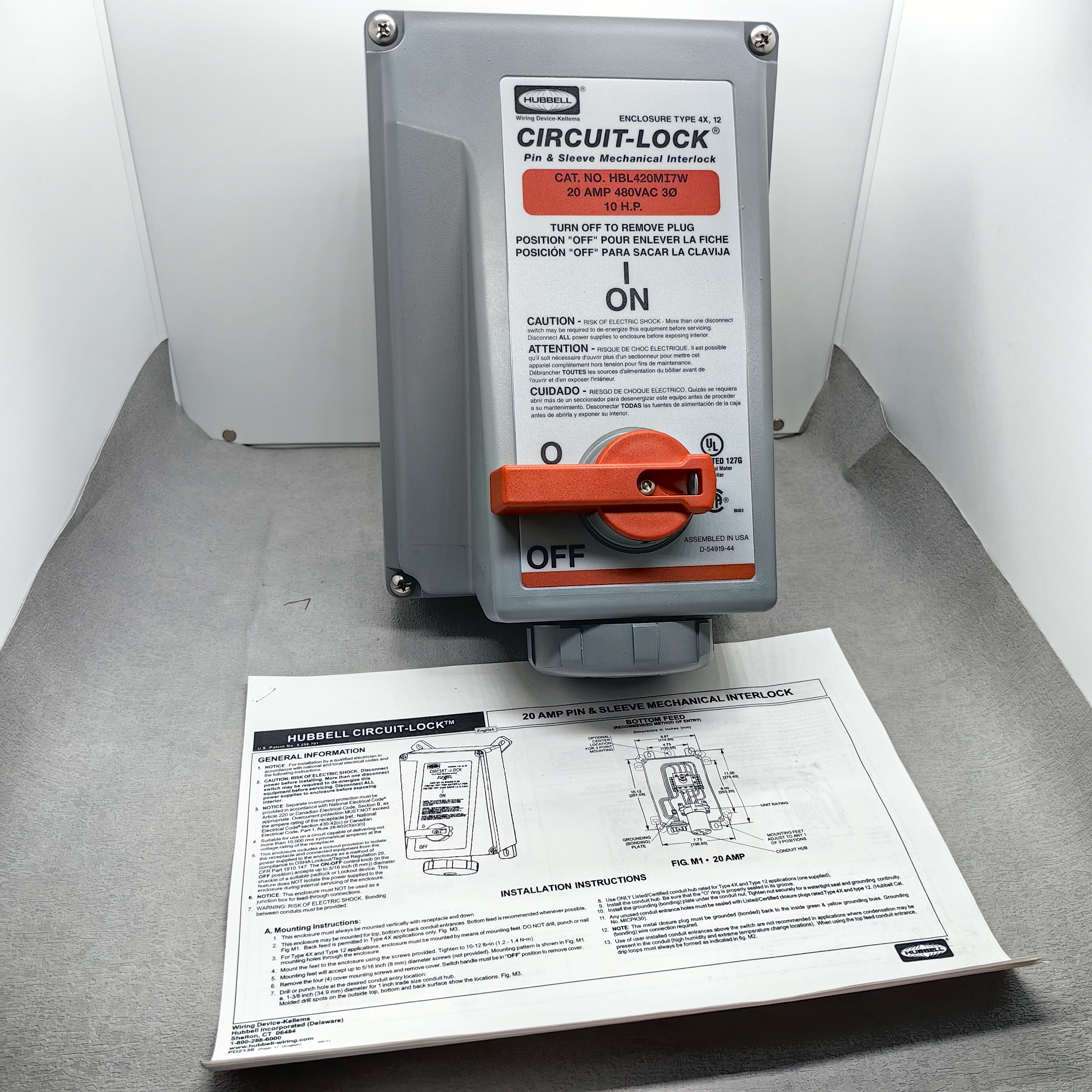 Hubbell HBL420MI7W Pin and Sleeve Mechanical Interlock