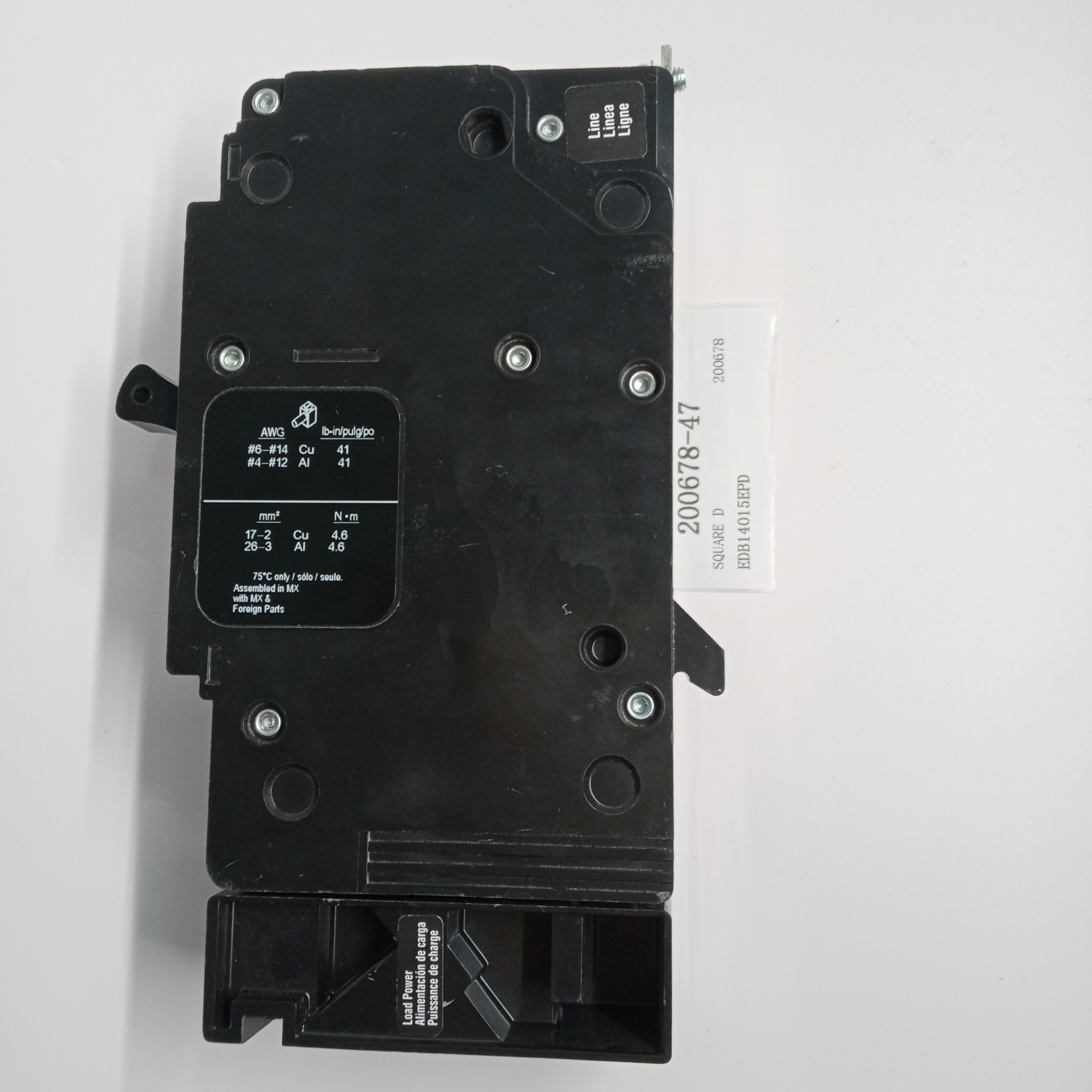 SQUARE D Circuit Breaker EDB14015EPD