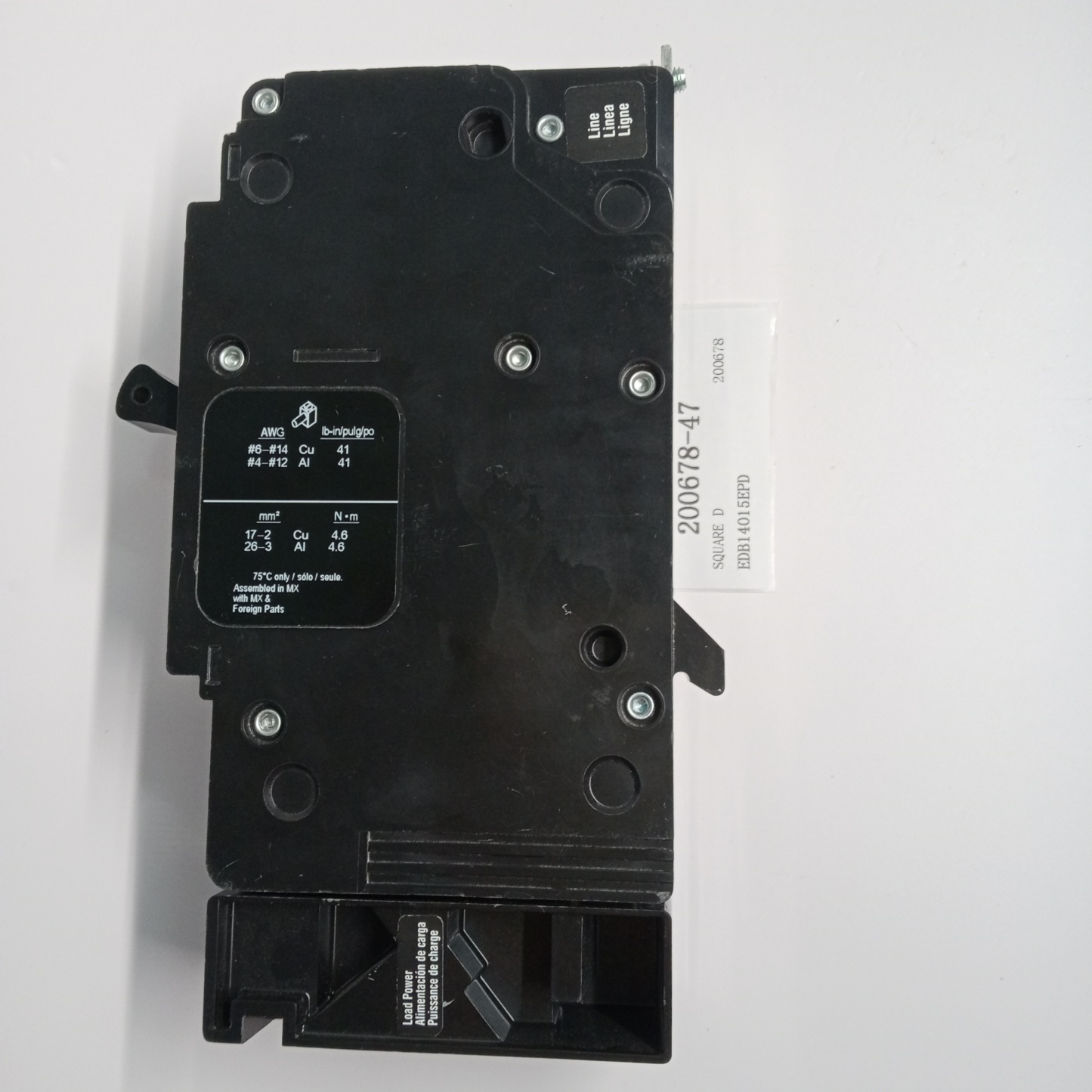 SQUARE D Circuit Breaker EDB14015EPD