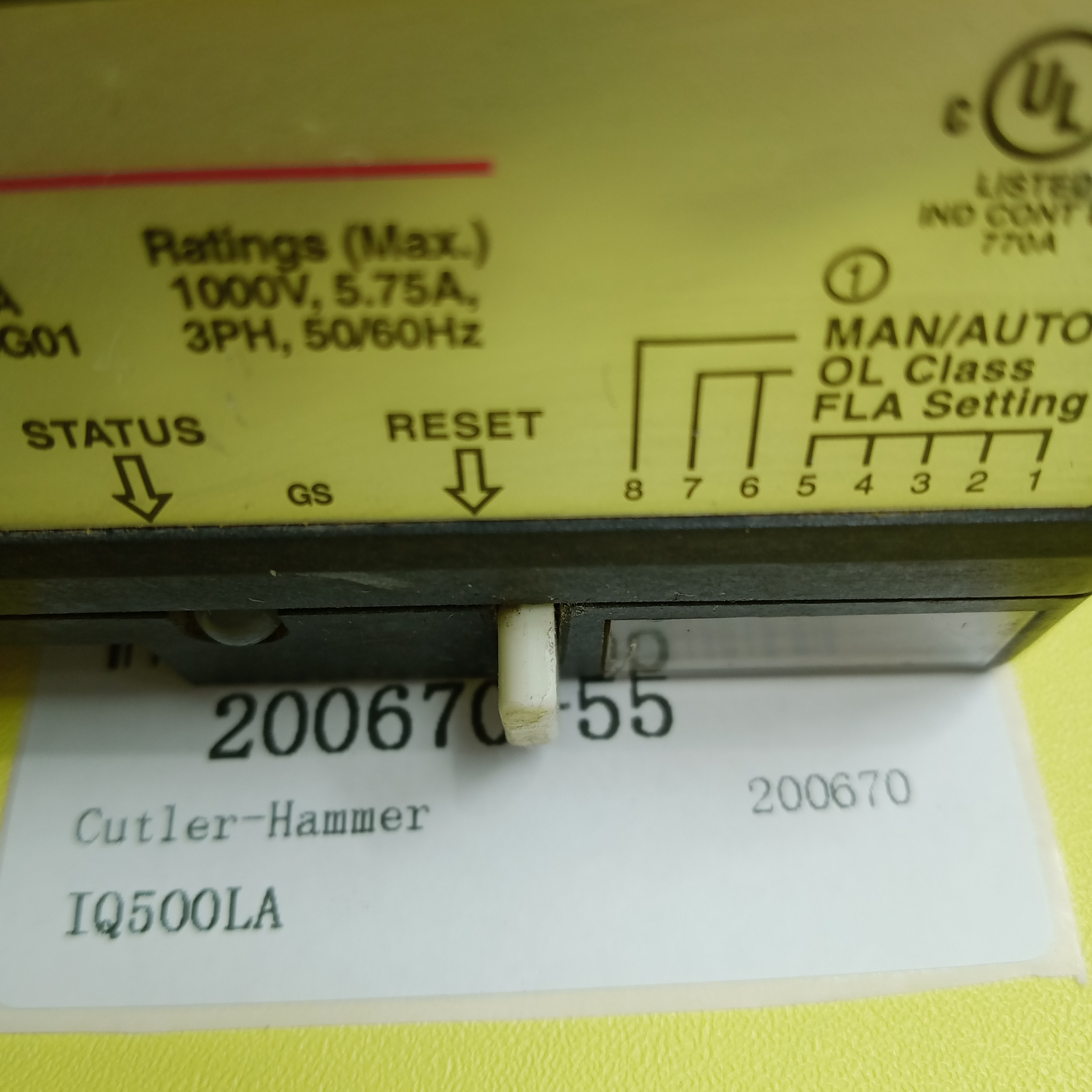 Cutler-Hammer Relay IQ500LA