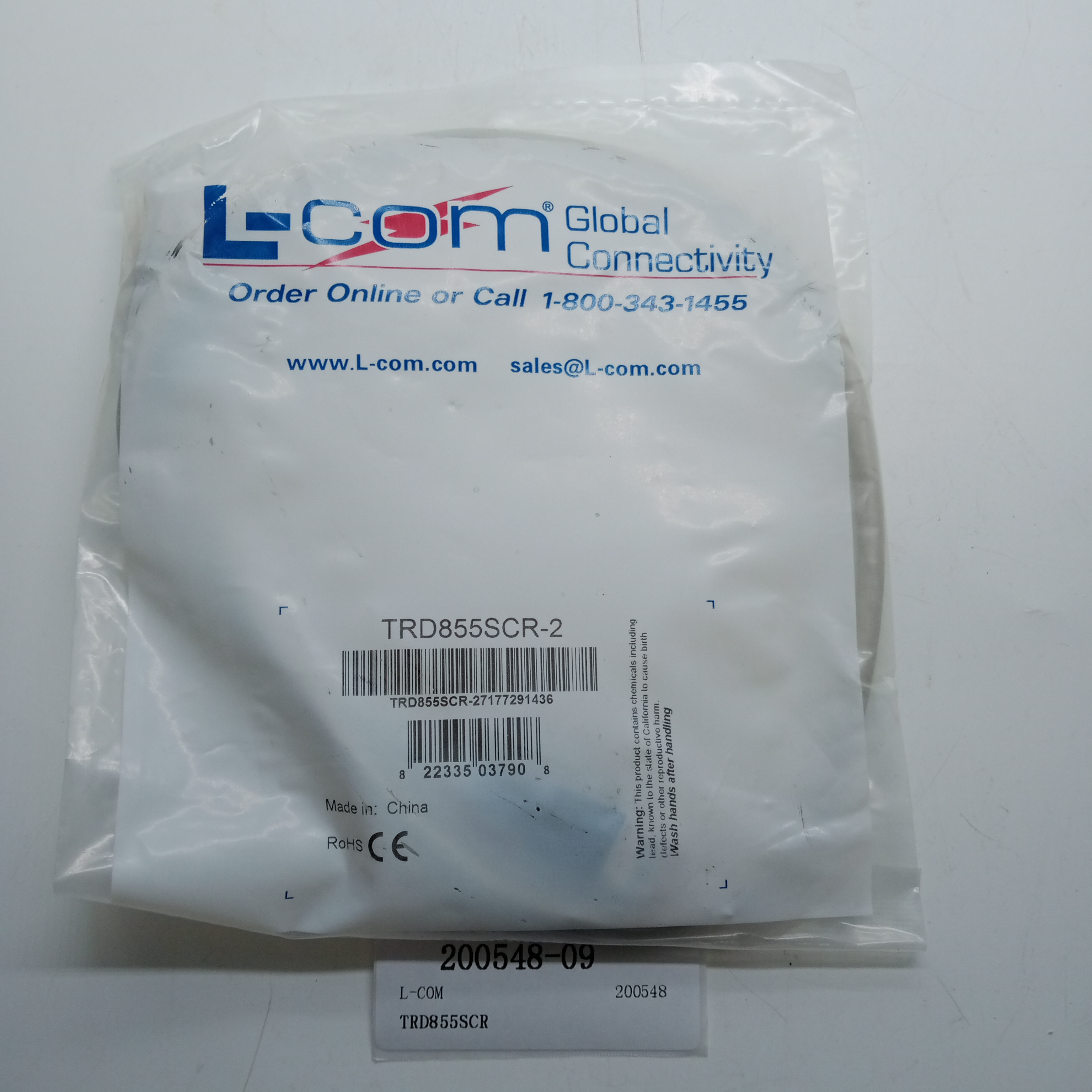 L-COM Cable Plug TRD855SCR-2